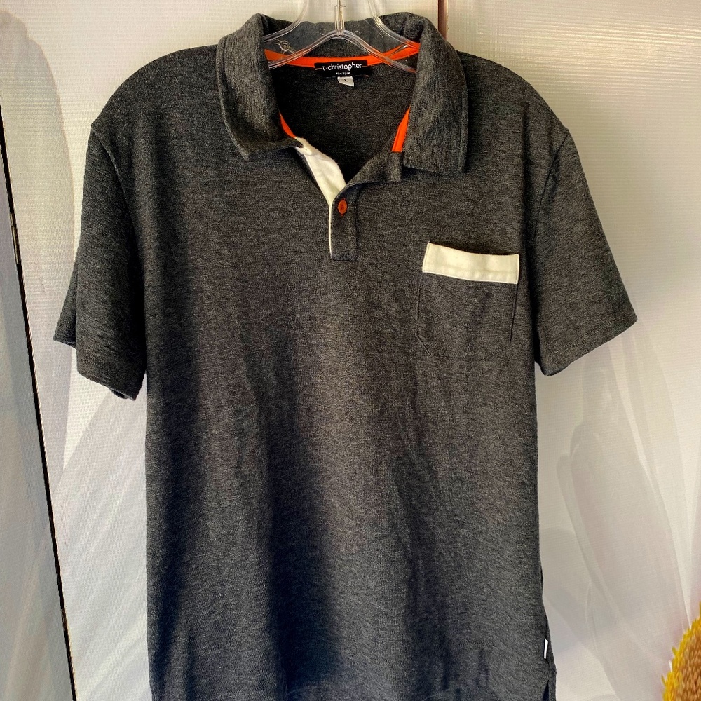 T. Christopher charcoal polo